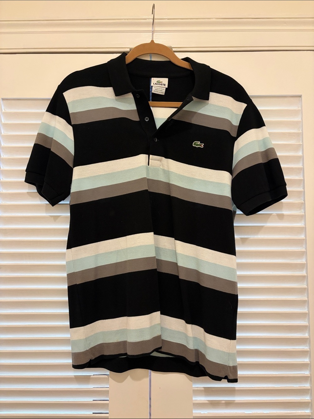 Lacoste men’s striped polo, size 3 / S
